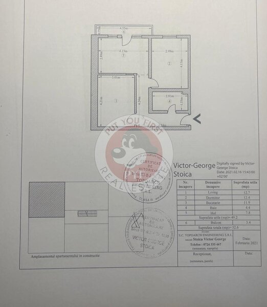 Cubic Residence 7 | Apartament 2 camere | 53mp | decomandat | B8434